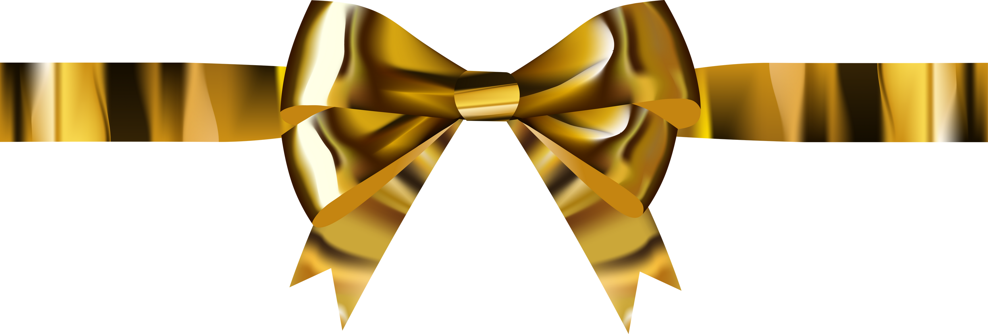 Gold Satin Bow Tied Ribbon Illustration